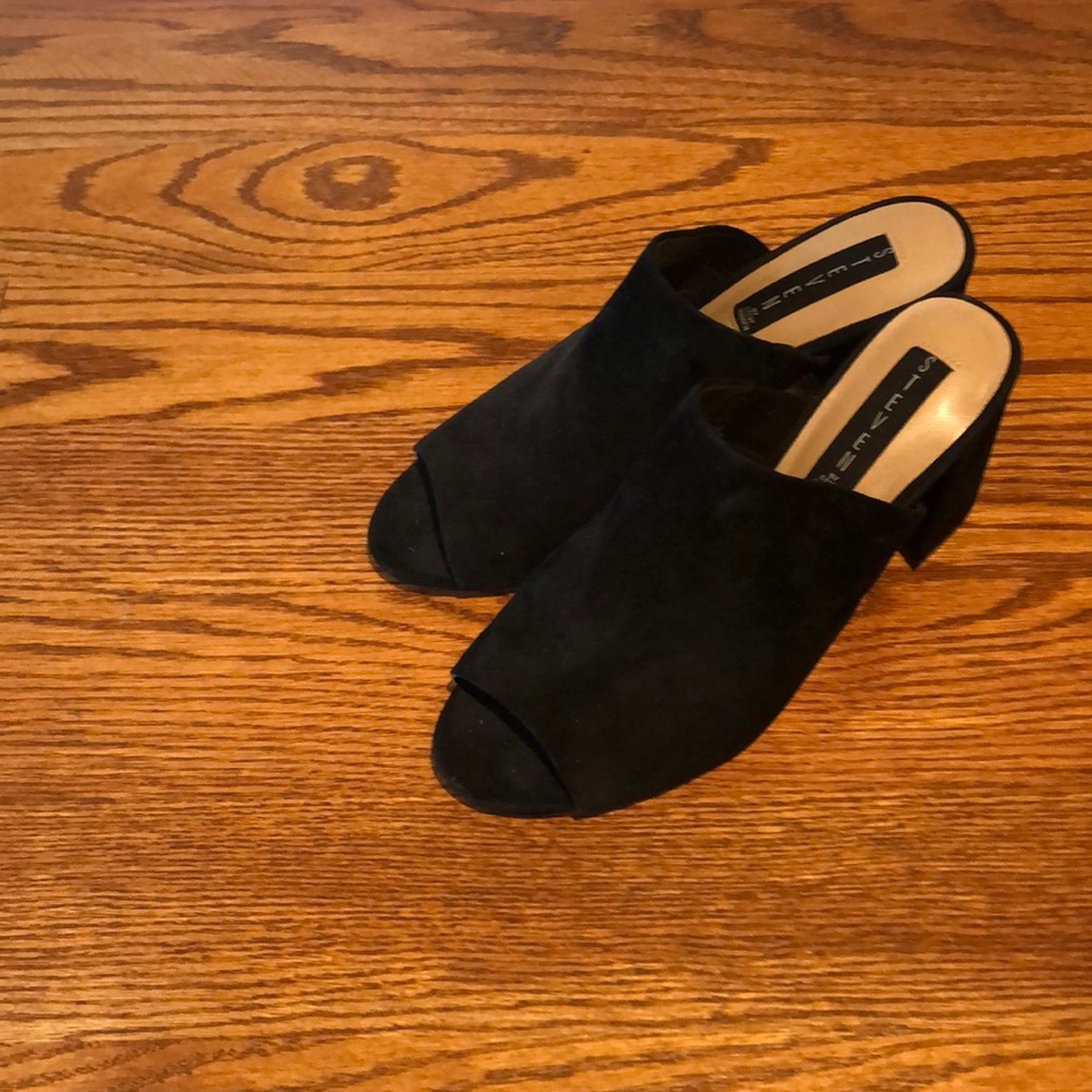 Black Suede Mules